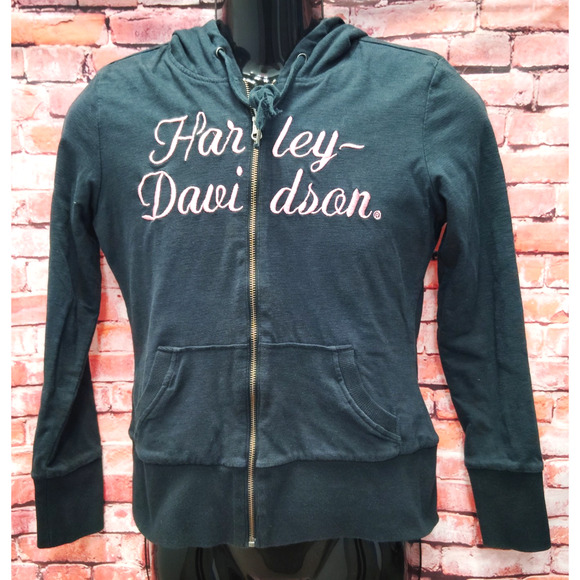 HARLEY DAVIDSON REVERSIBLE WOMENS HOODIE SWEATSHIRT S FLORAL LEOPARD PRINT - Picture 1 of 10